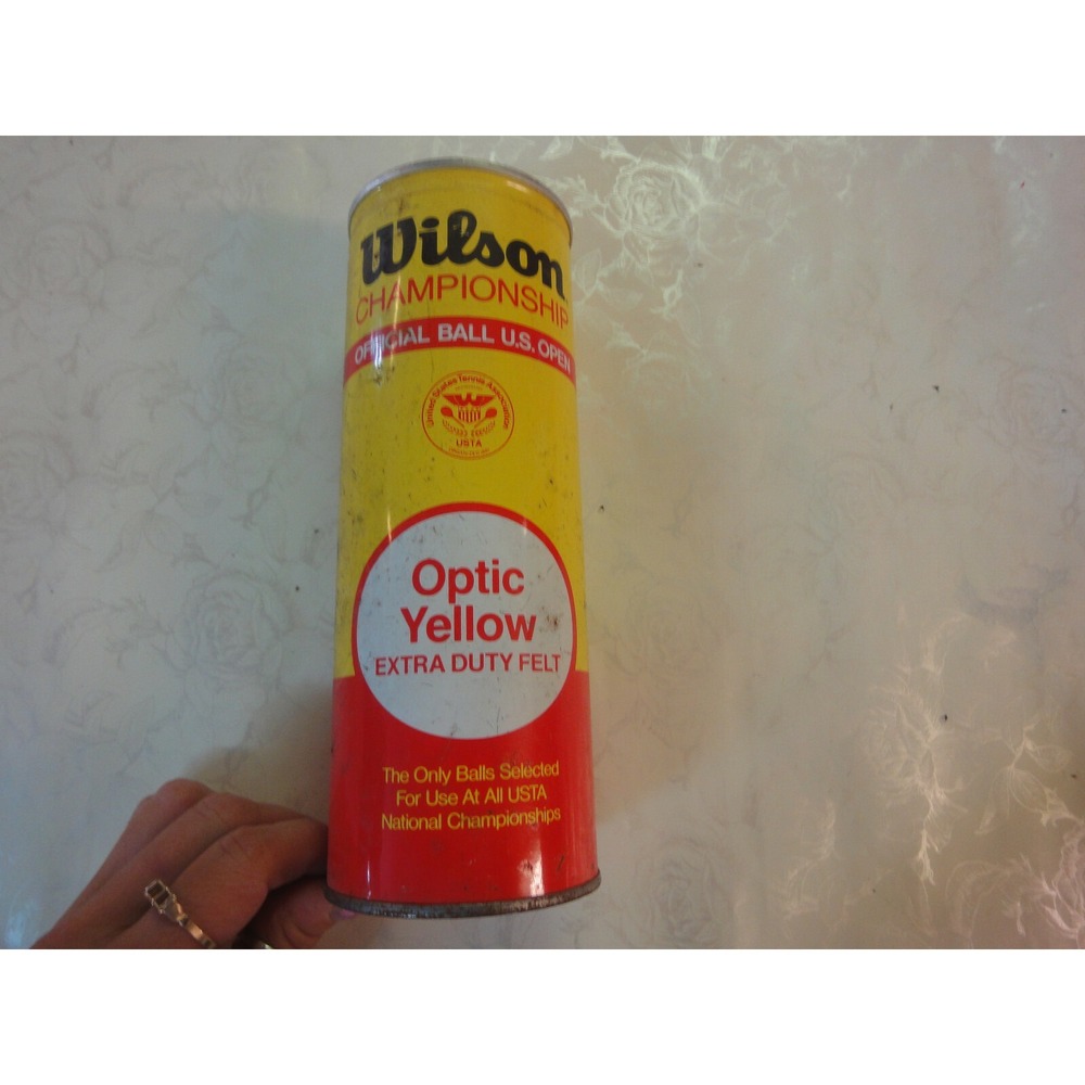 Vintage wilson Championship 3 tennis balls Optic Yellow in can never opened USA